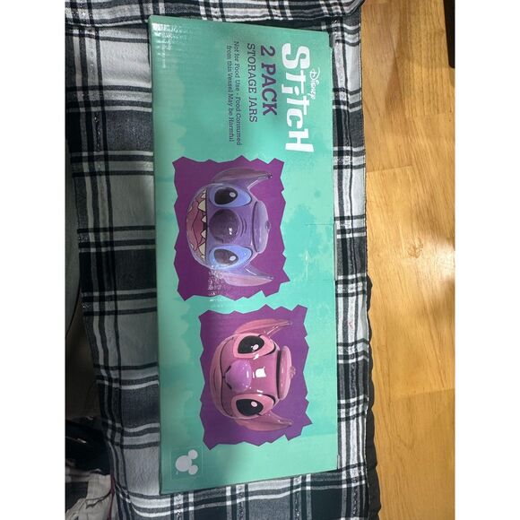 Disney Stitch and Angel 2 pack Storage Jars New Unopened - Picture 4 of 4